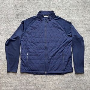 Peter Millar Hyperlight Merge Mens Full Zip Jacket Lightweight Navy Blue Golf XL